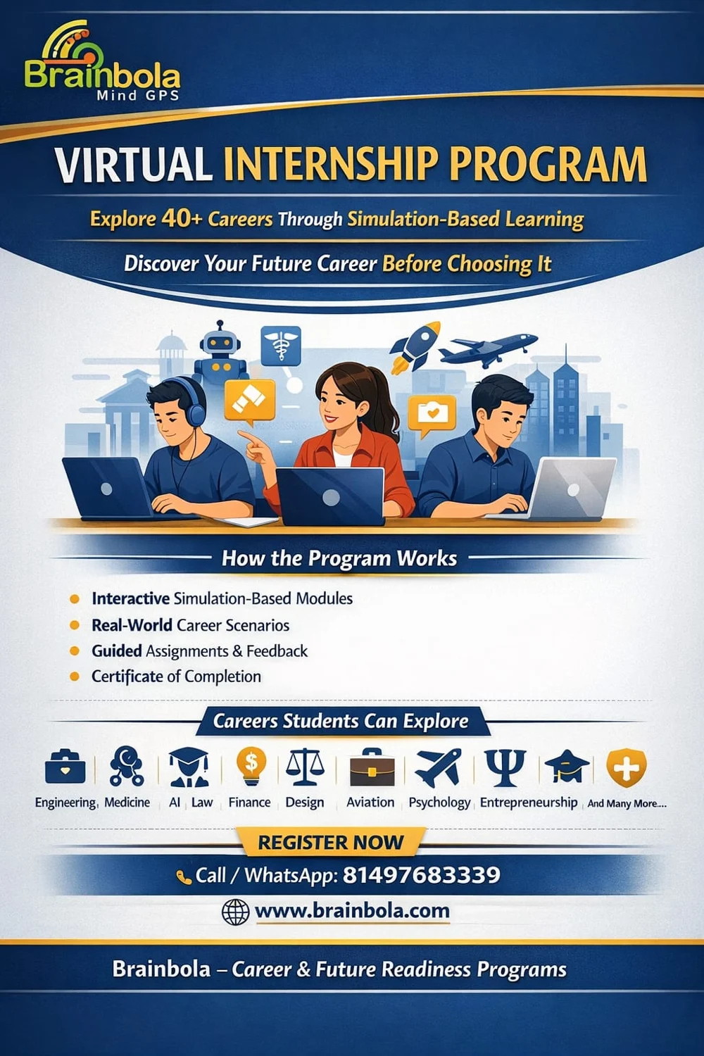 Illustrated career simulation programme
